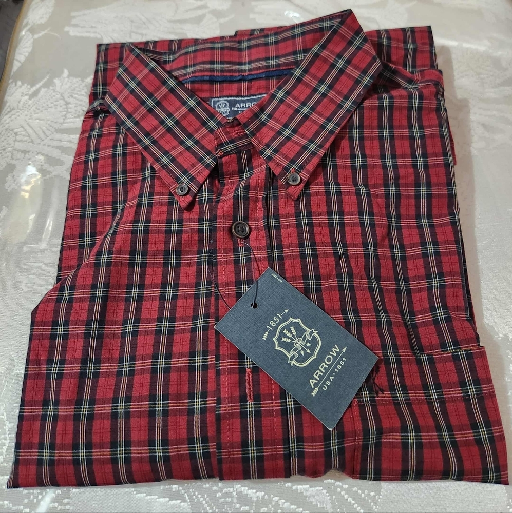 Arrow Brand Mens Size Large Long Sleeve Button Down